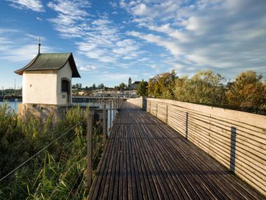 Holzbrücke Seedamm-Weg