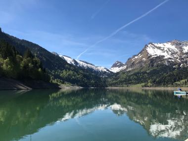 Sicht von See aus in Richtung Alpen